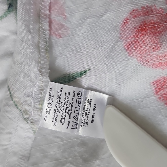 LOFT Pink and Green Flutter Sleeve V-Neck Mini Dress - Picture 4 of 8